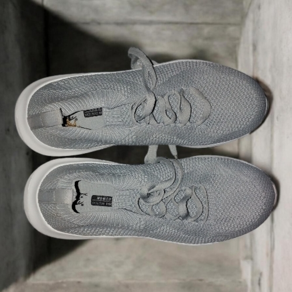 Athletic Works Gray Knit Slip-On Athletic Shoes